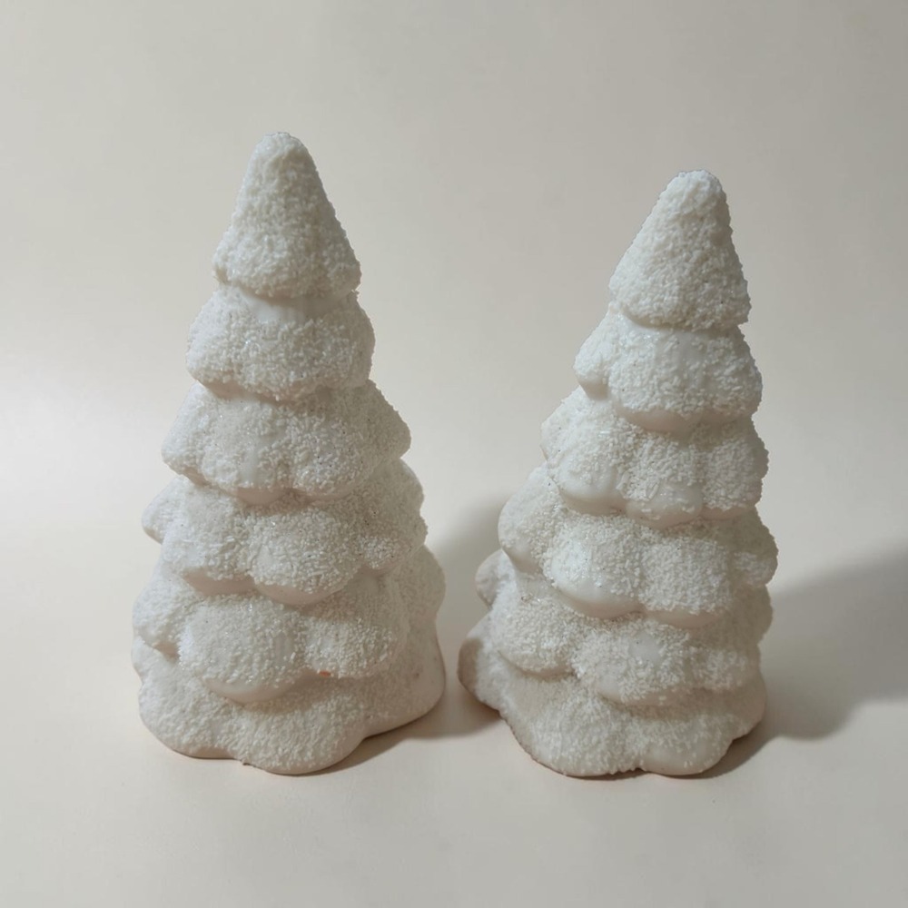 Department 56 Snowbabies Frosty Forest White Christmas Trees Set 2 Cottagecore